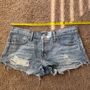 Revice Denim Distressed Denim Jean Blue Shorts